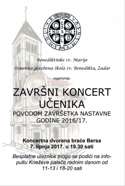 Završni koncert učenika osnovne škole sv. Benedikta