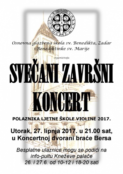 SVEČANI ZAVRŠNI KONCERT POLAZNIKA LJETNE ŠKOLE VIOLINE