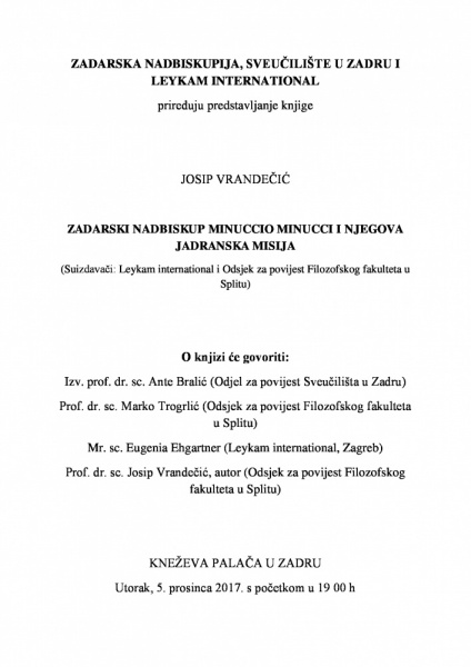 Zadarski nadbiskup Minuccio Minucci i njegova jadranska misija