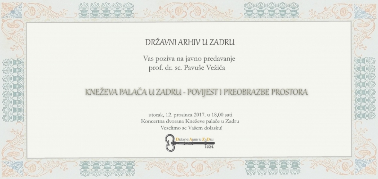 Kneževa palača u Zadru – povijest i preobrazbe prostora