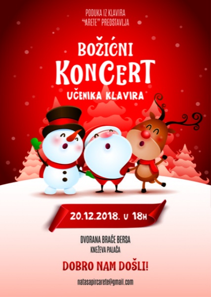 Božićni koncert polaznika "Arete" poduke iz klavira